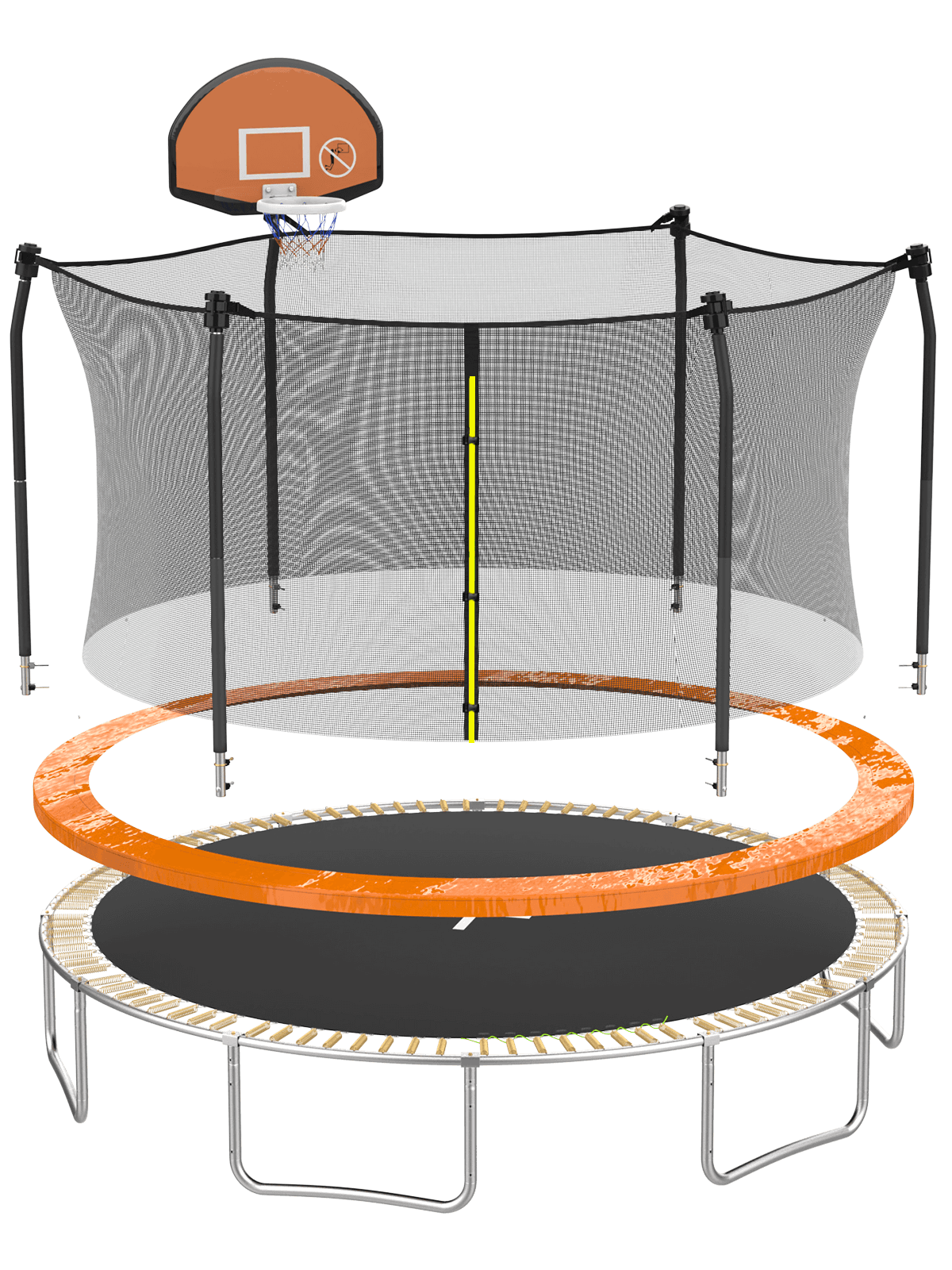Aotob 15ft Large Capacity Round Backyard Trampoline With Ladder