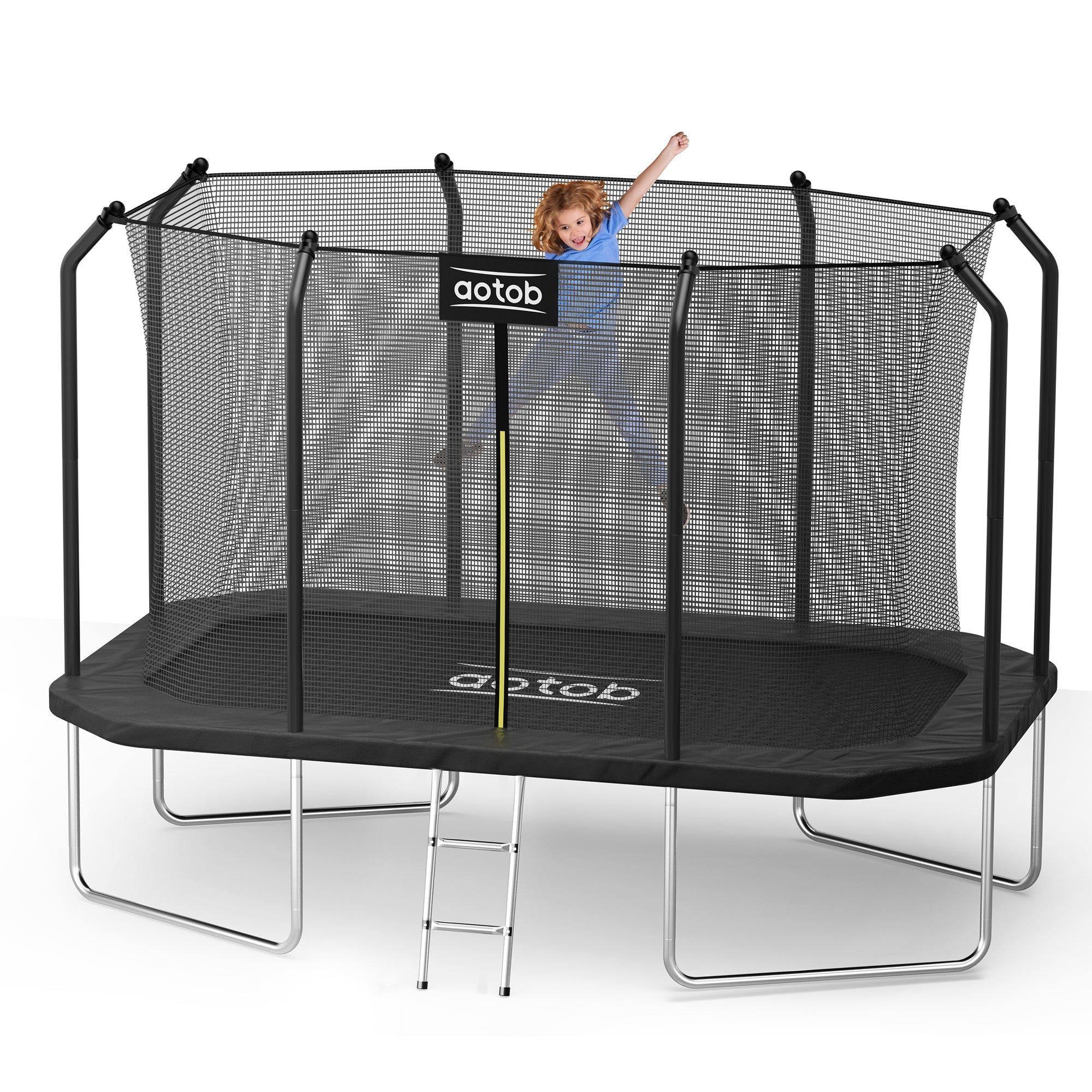 AOTOB Rectangle Trampoline 12/14FT with Safety Enclosure