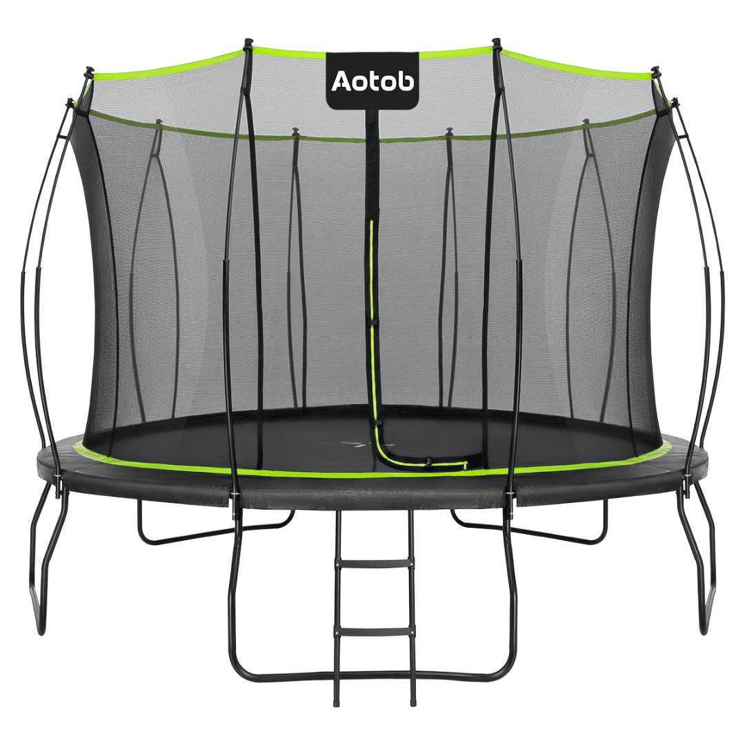 Aotob 12ft Senior Steedy Wind Fiber Round Trampoline For & Adults